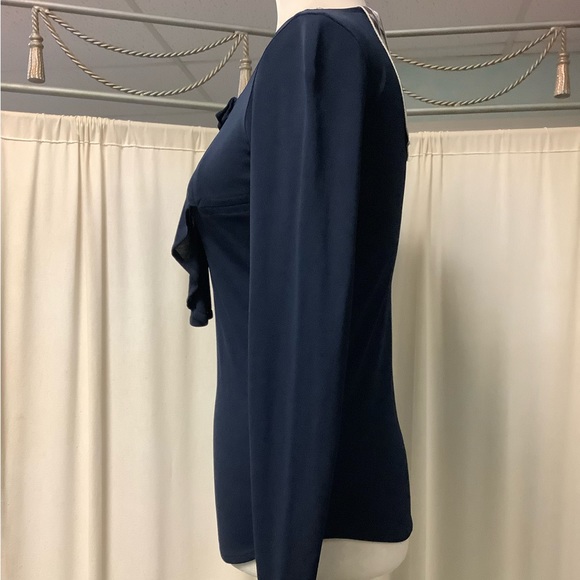 L.A.M.B. Fall 2007 Navy Long Sleeve Polyester Top - Picture 5 of 10